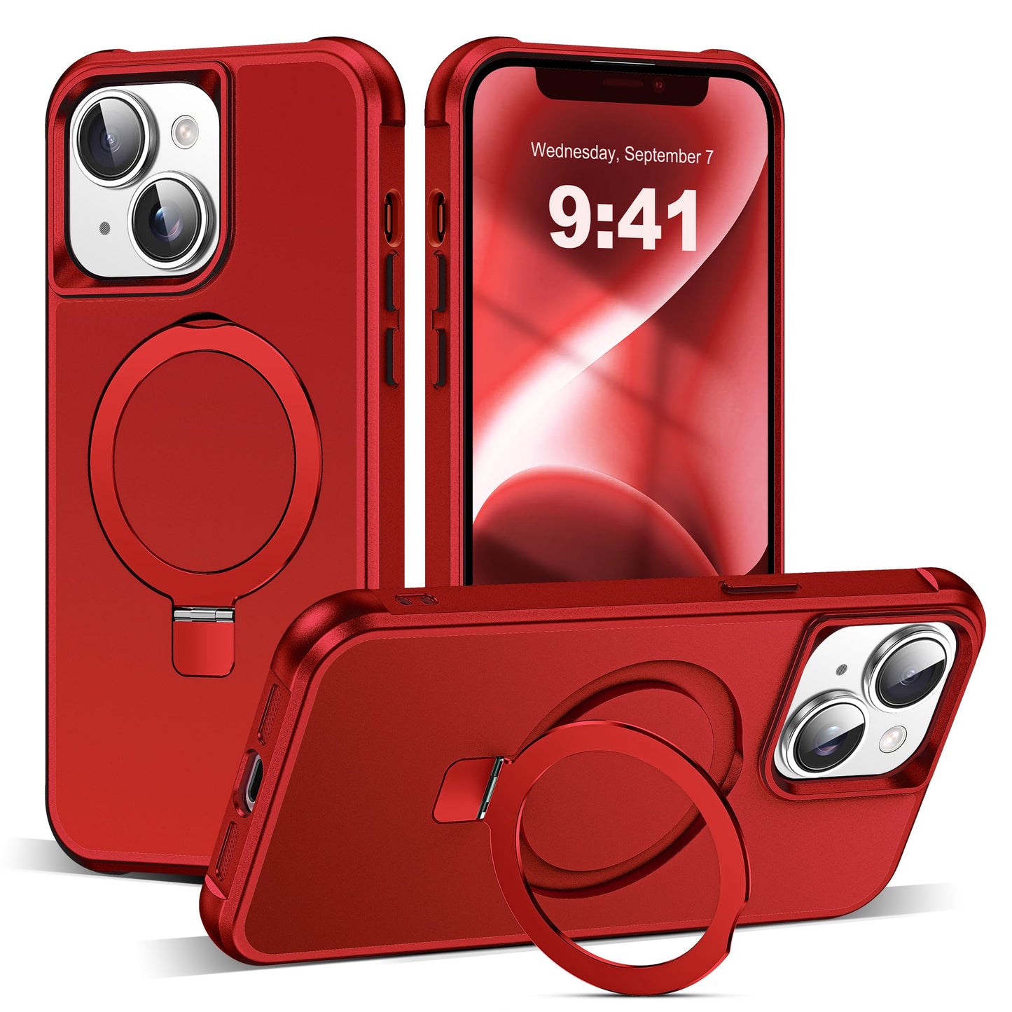 Translucent Magnetic Ring Stand Phone Case with Grip