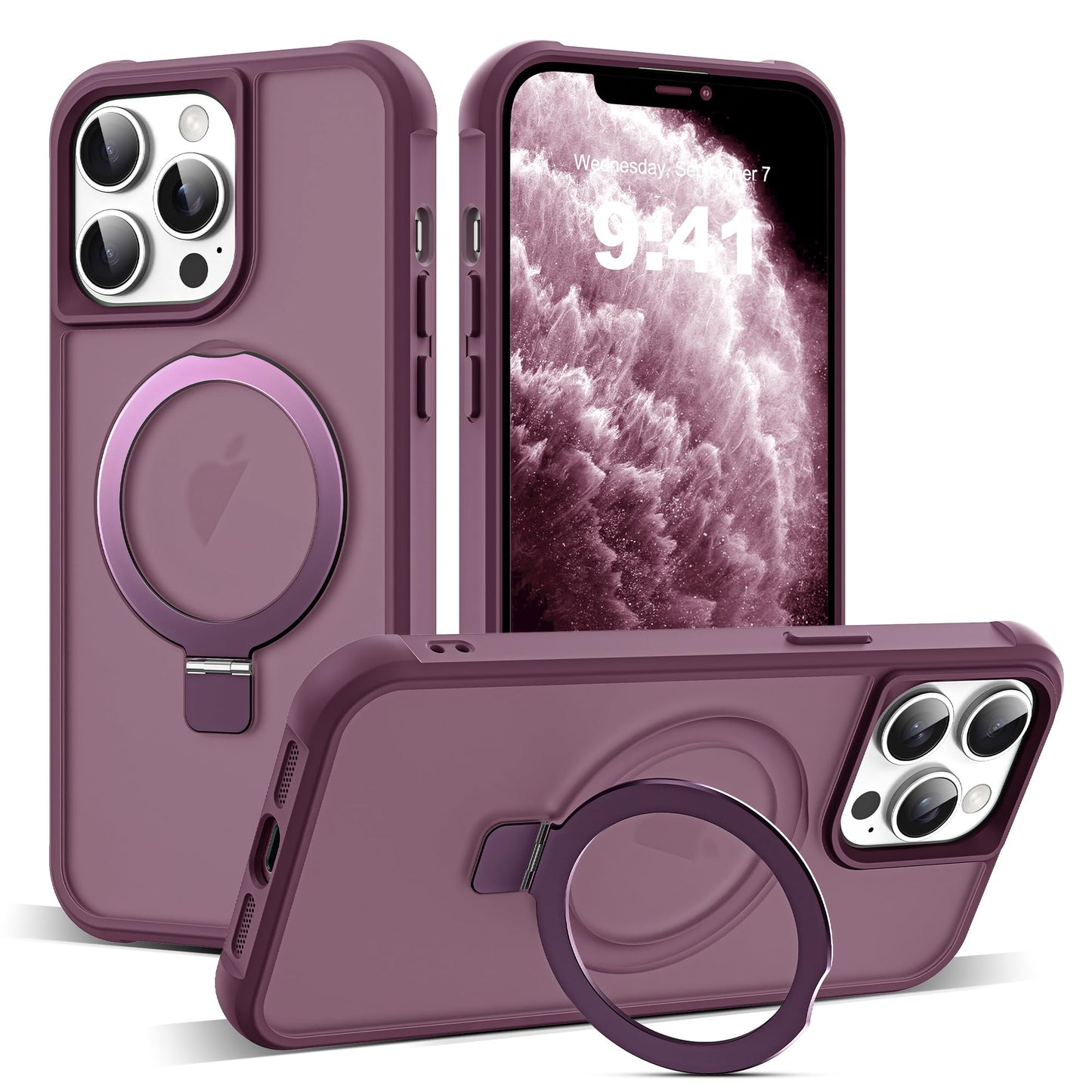 Translucent Magnetic Ring Stand Phone Case with Grip