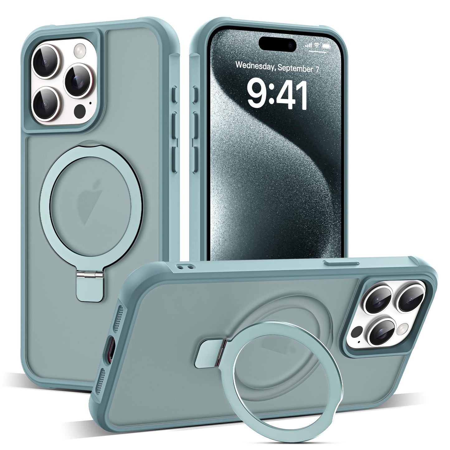 Translucent Magnetic Ring Stand Phone Case with Grip
