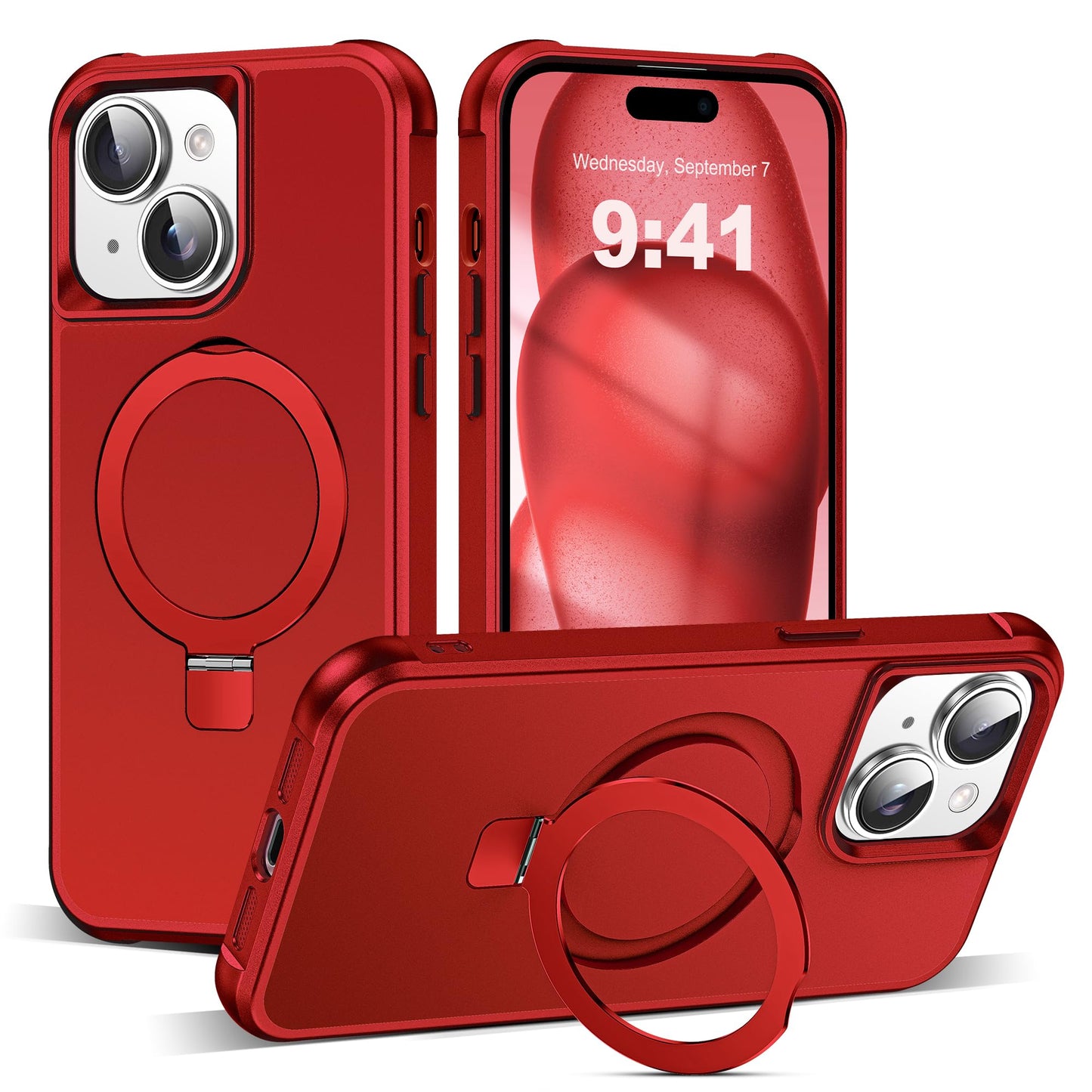 Translucent Magnetic Ring Stand Phone Case with Grip