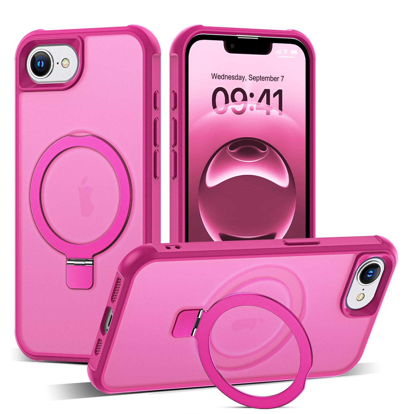 Translucent Magnetic Ring Stand Phone Case with Grip