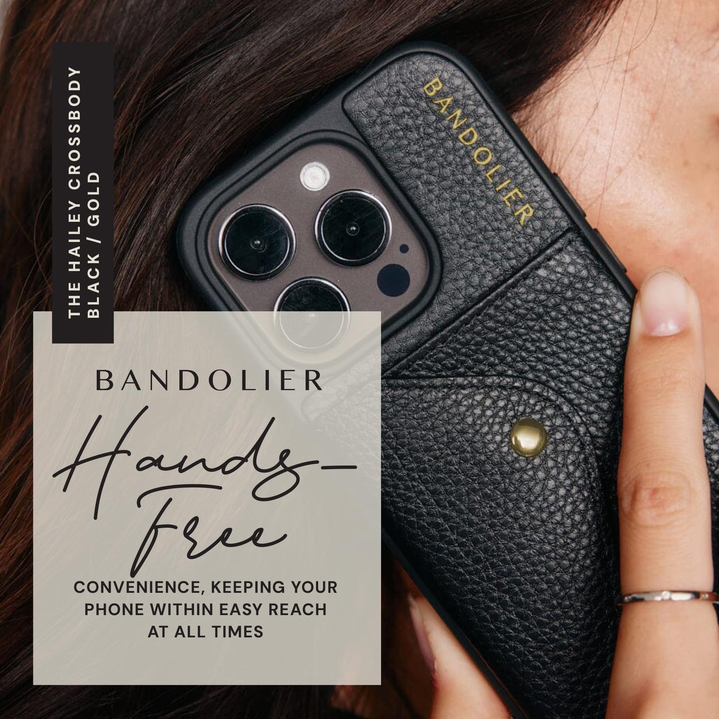 Leather Phone Holster with Strap and Card Slots
