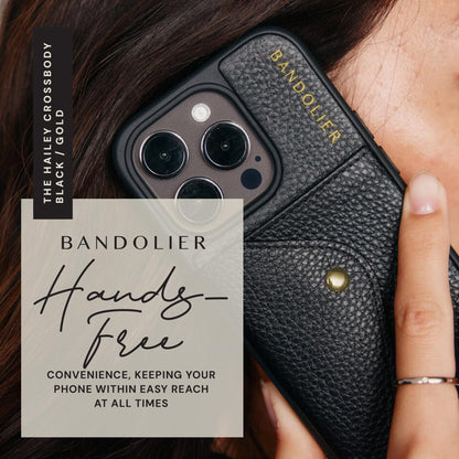 Leather Phone Holster with Strap and Card Slots