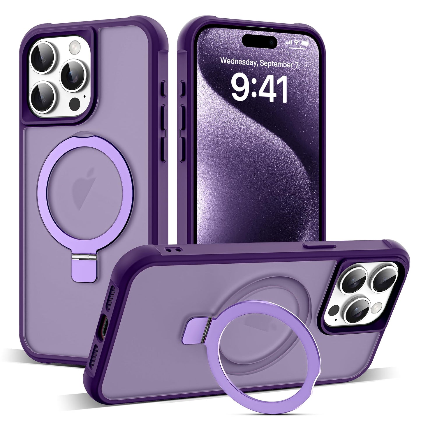 Translucent Magnetic Ring Stand Phone Case with Grip