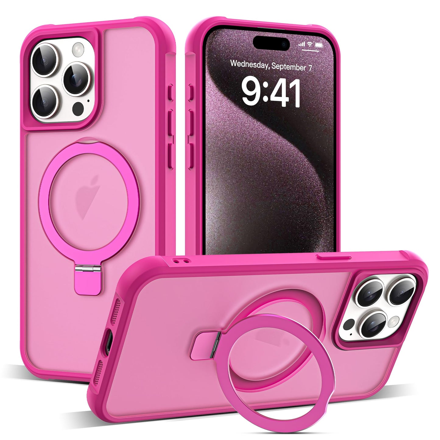 Translucent Magnetic Ring Stand Phone Case with Grip
