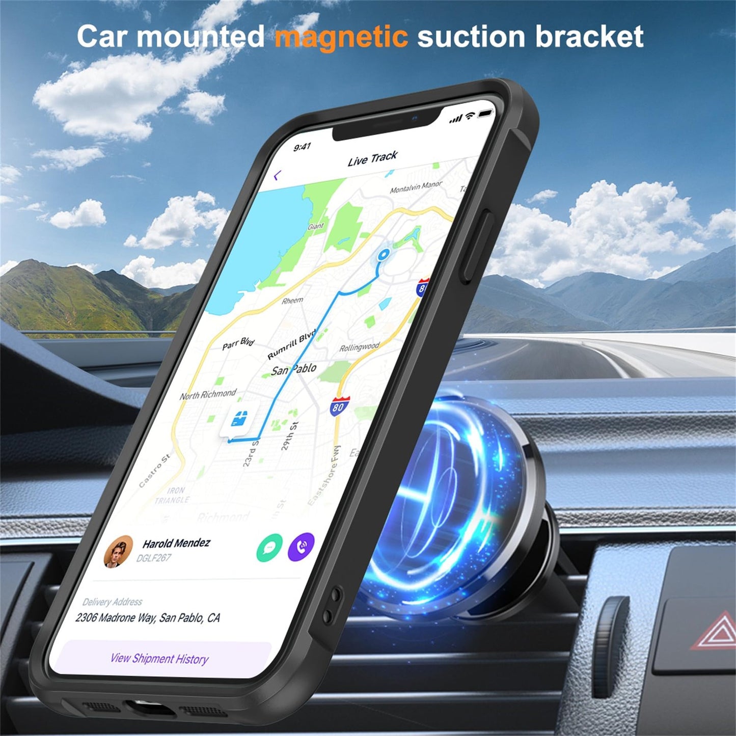 Translucent Magnetic Ring Stand Phone Case with Grip