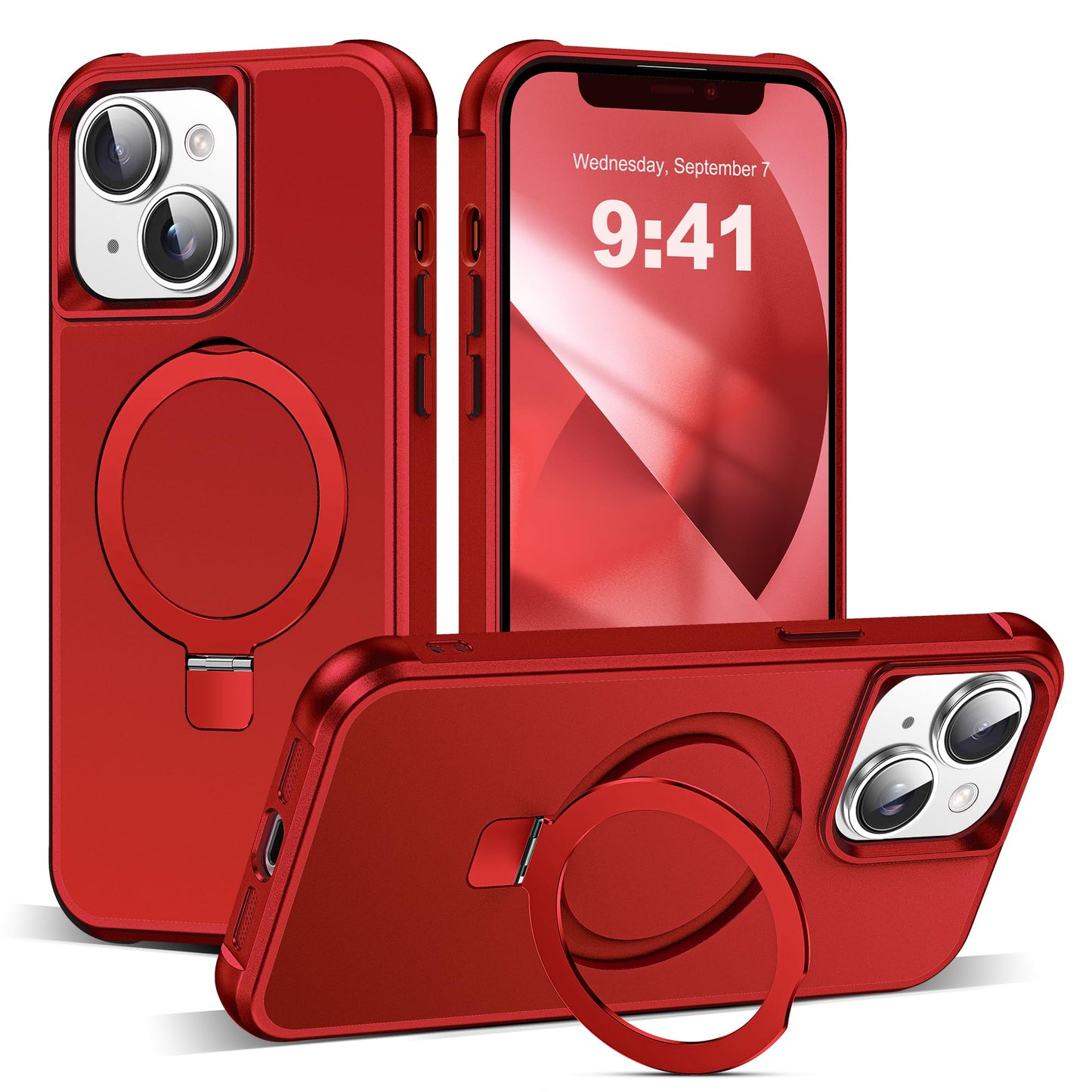 Translucent Magnetic Ring Stand Phone Case with Grip