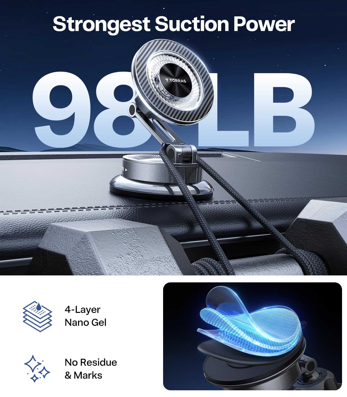 MagSafe Car Phone Mount with Adjustable Holder