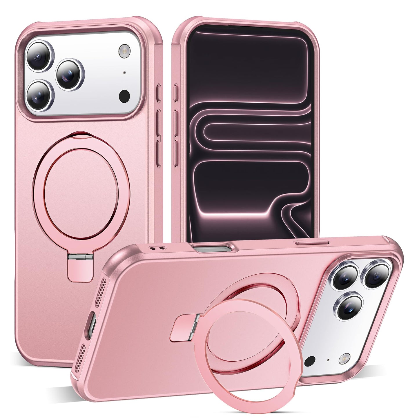 Translucent Magnetic Ring Stand Phone Case with Grip