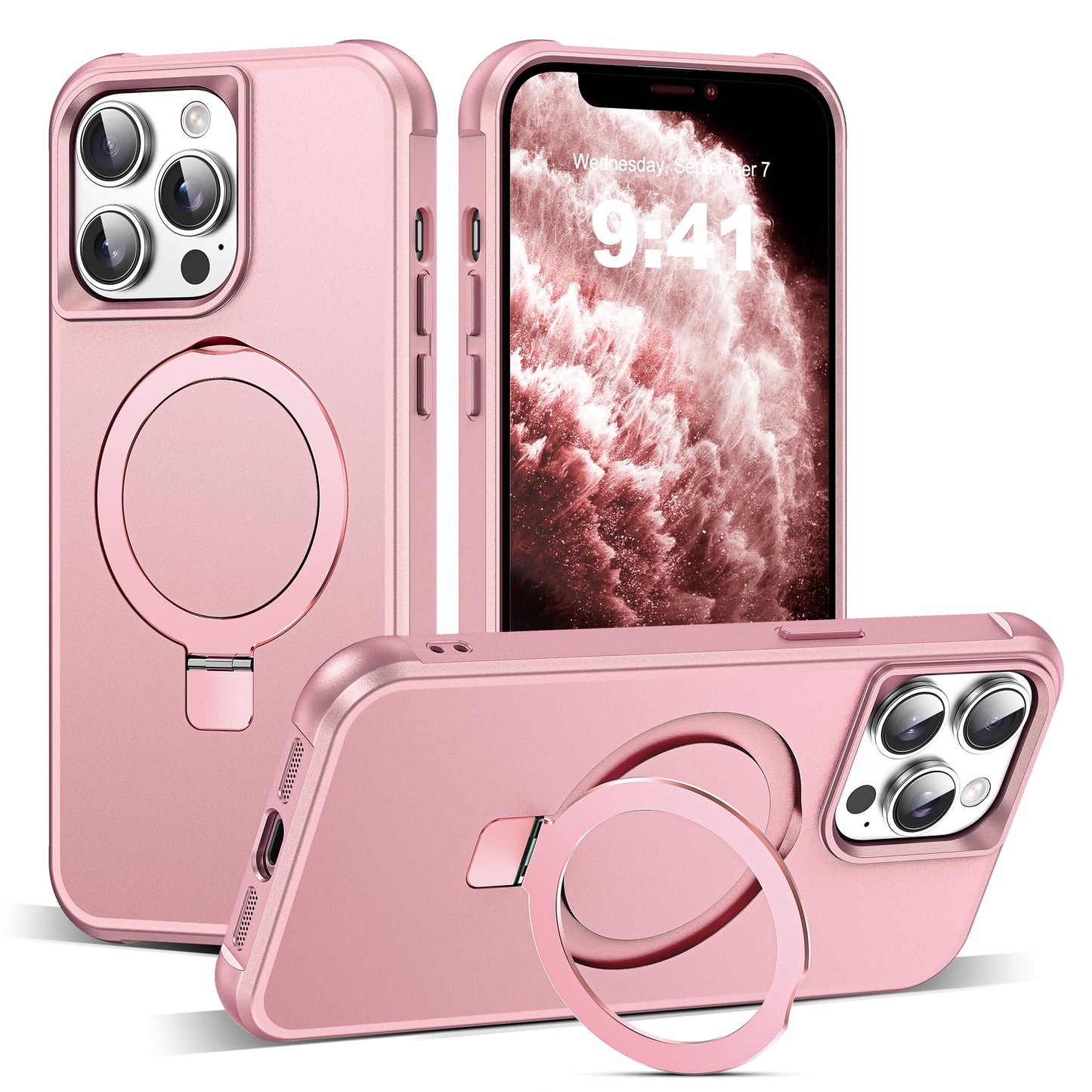 Translucent Magnetic Ring Stand Phone Case with Grip