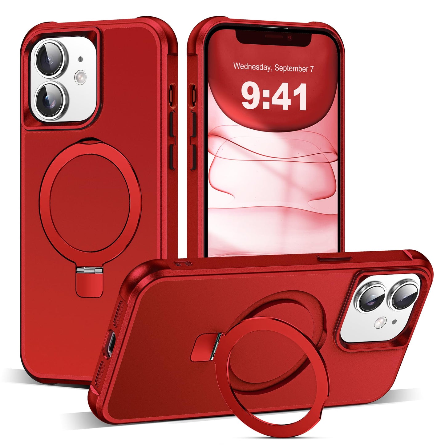 Translucent Magnetic Ring Stand Phone Case with Grip