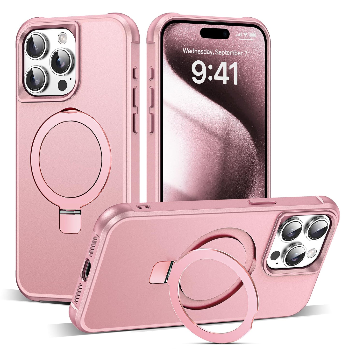 Translucent Magnetic Ring Stand Phone Case with Grip