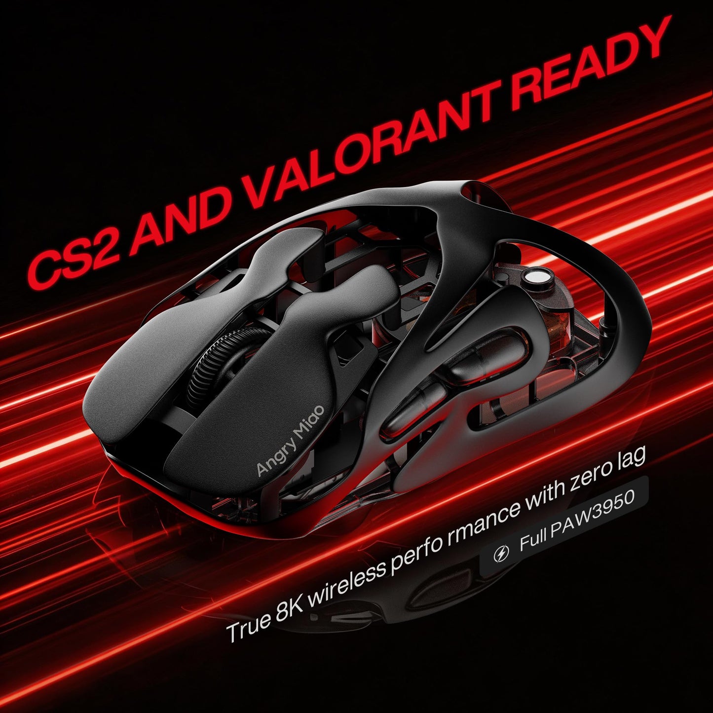 Ultralight Wireless Gaming Mouse with RGB Lighting