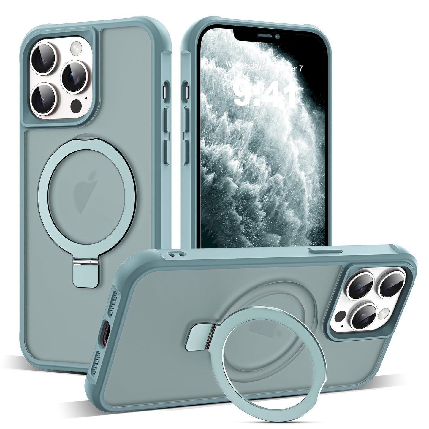Translucent Magnetic Ring Stand Phone Case with Grip