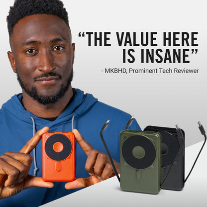 10,000mAh Magnetic Wireless Power Bank with Cables