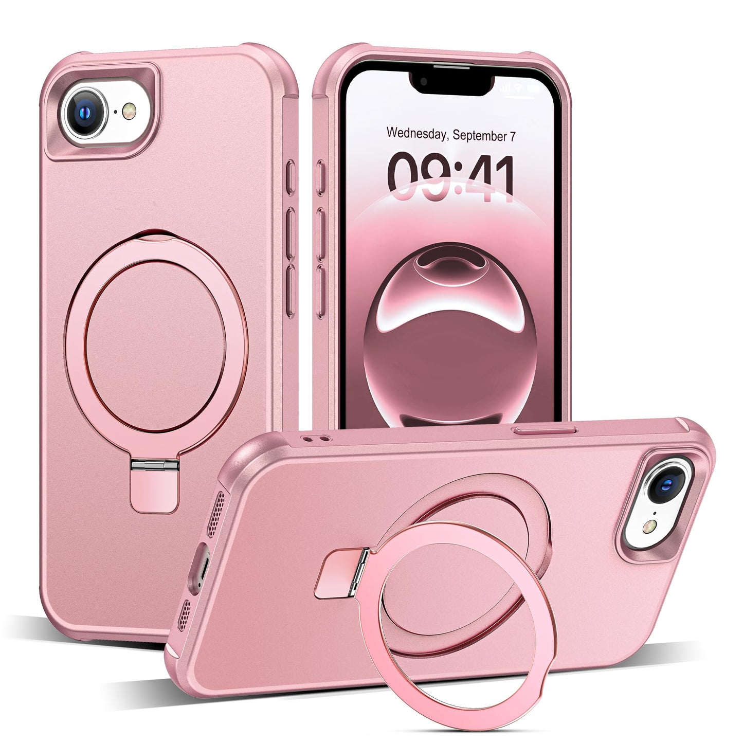 Translucent Magnetic Ring Stand Phone Case with Grip