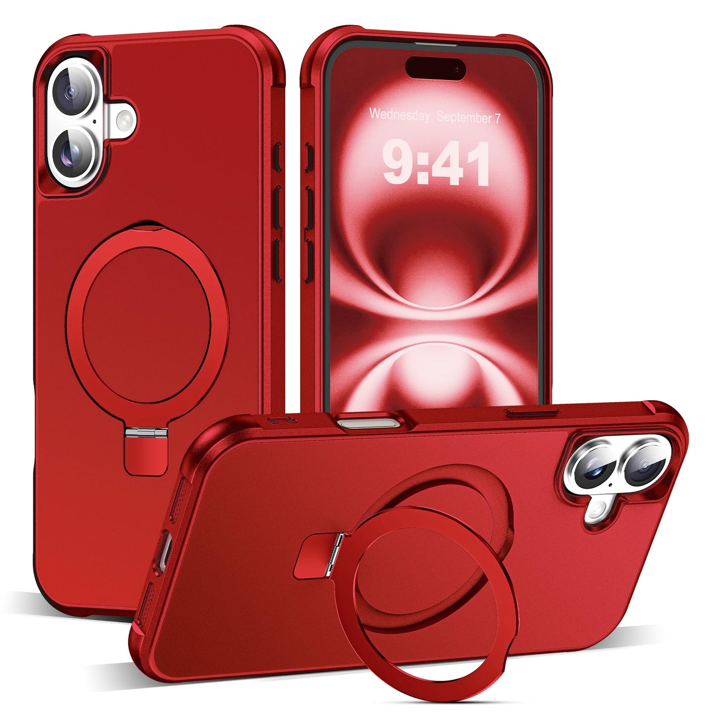 Translucent Magnetic Ring Stand Phone Case with Grip