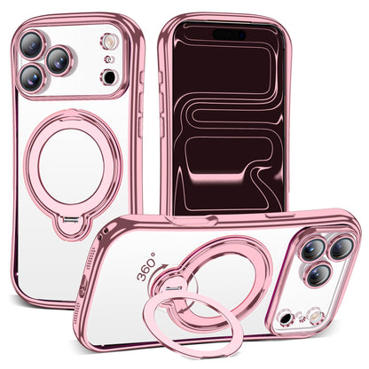 Magnetic Ring Stand Clear Phone Case with Lens Protector