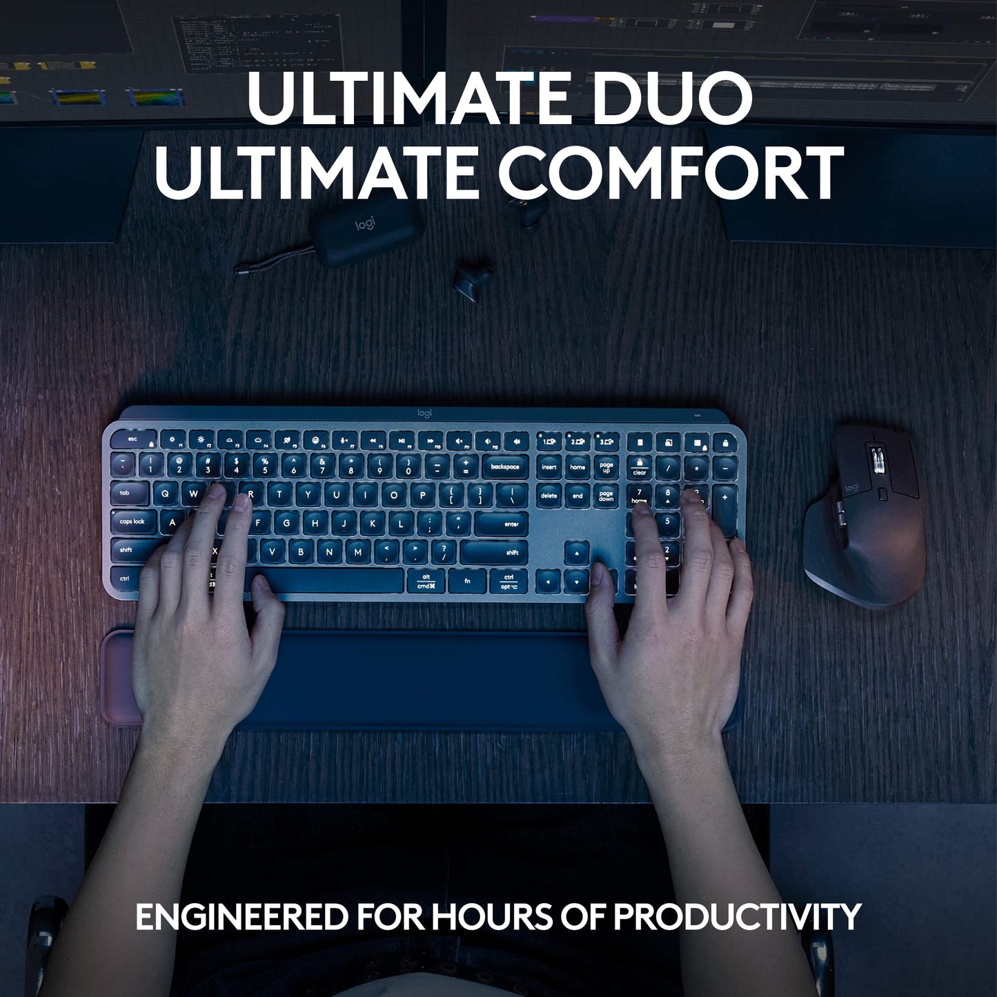 Wireless Keyboard and Mouse Combo with Palm Rest