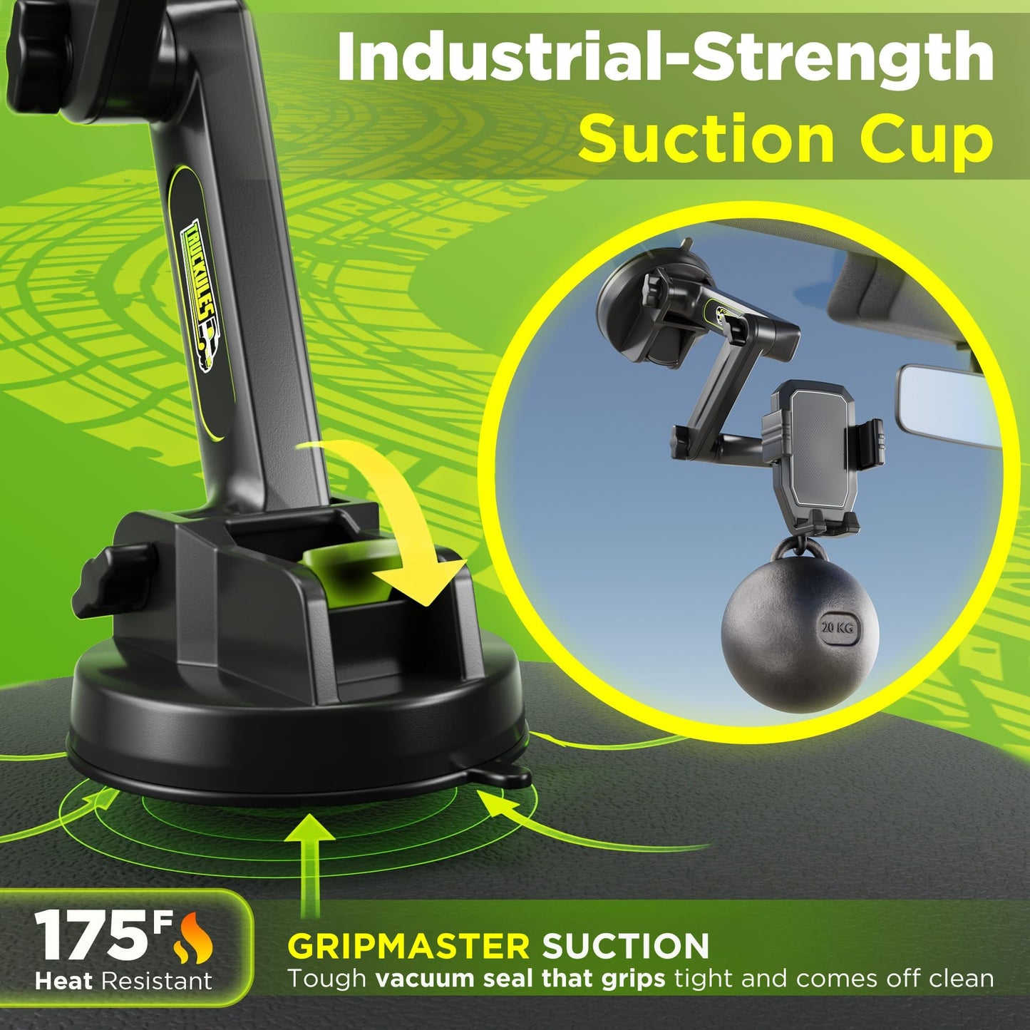 Heavy Duty Truck Phone Mount with Extended Arm