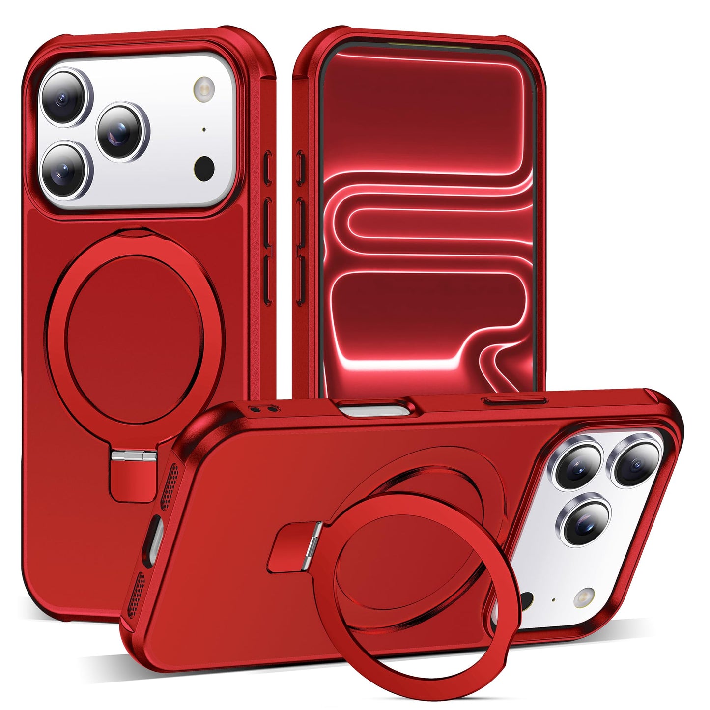 Translucent Magnetic Ring Stand Phone Case with Grip